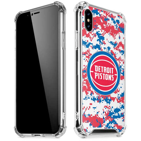NBA Detroit Pistons Digi Camo iPhone XS Max Clear Case